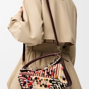 Loewe Multicolor Crossbody Bag with textile and Burgundy Accent